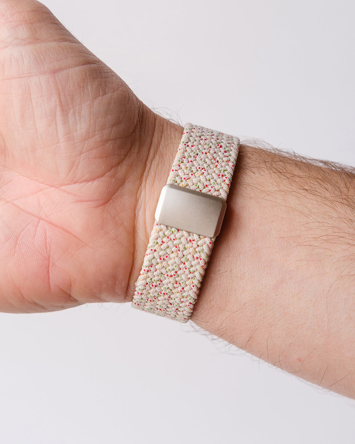 Cream Braided Stretch Strap